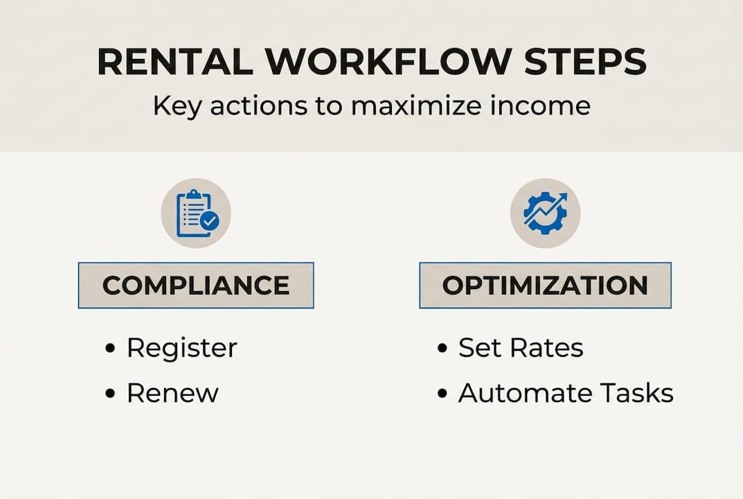 Infographic showing Cape Coral rental workflow steps