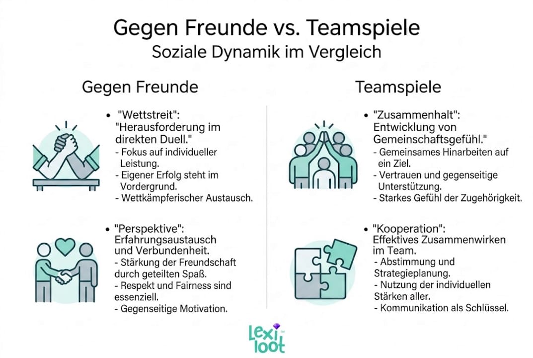 Infografik: Was unterscheidet Freundschaftsspiele von Teamwettkämpfen?