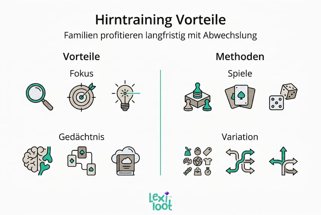 Infografik: So profitieren Sie vom Gehirntraining – Methoden und Vorteile auf einen Blick