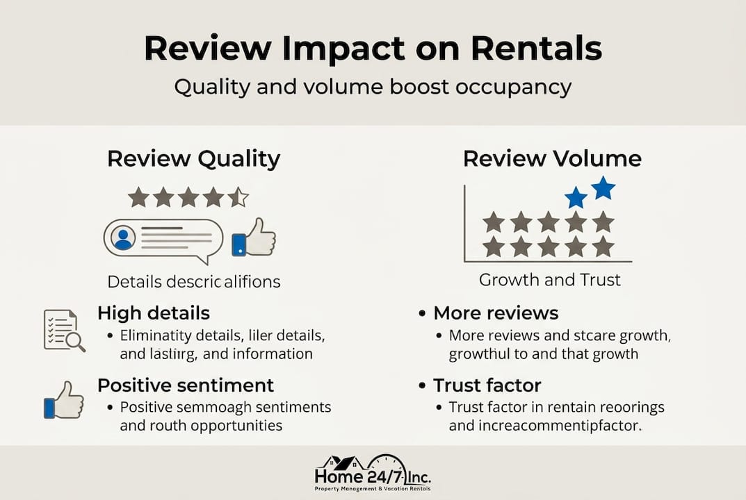 Infographic showing review quality and volume impact