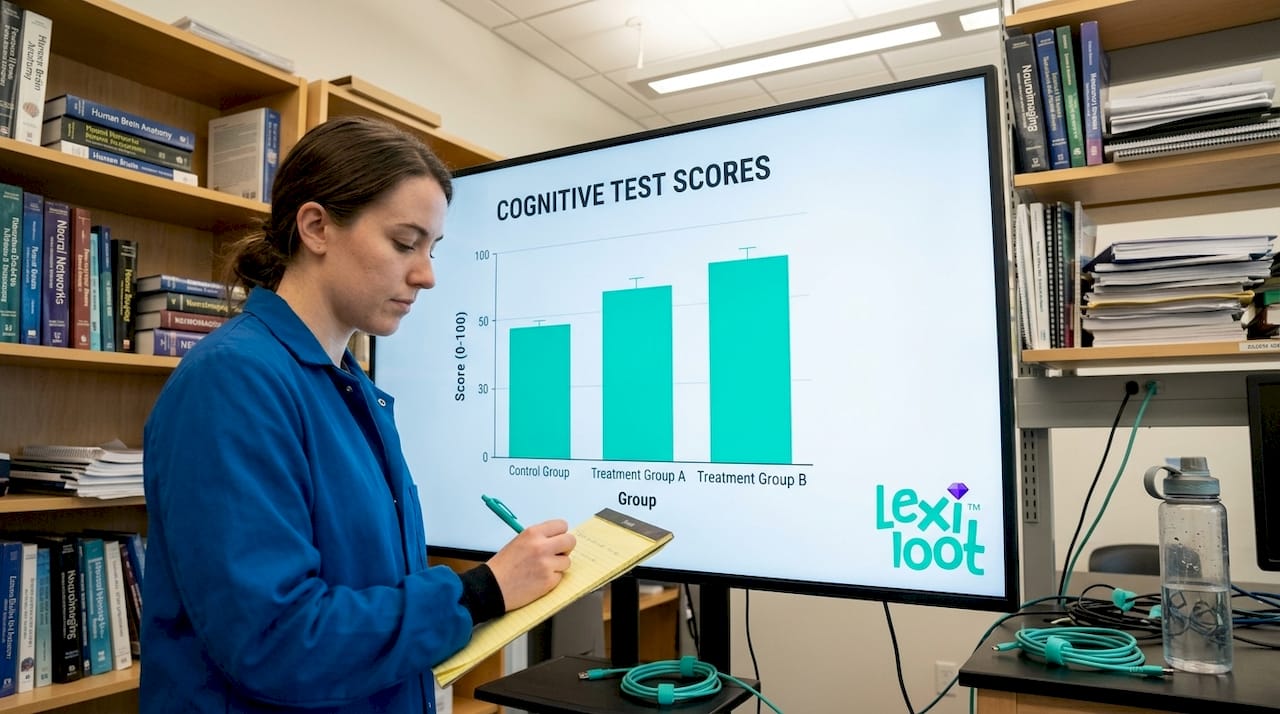 Student analyzing brain stimulation outcomes