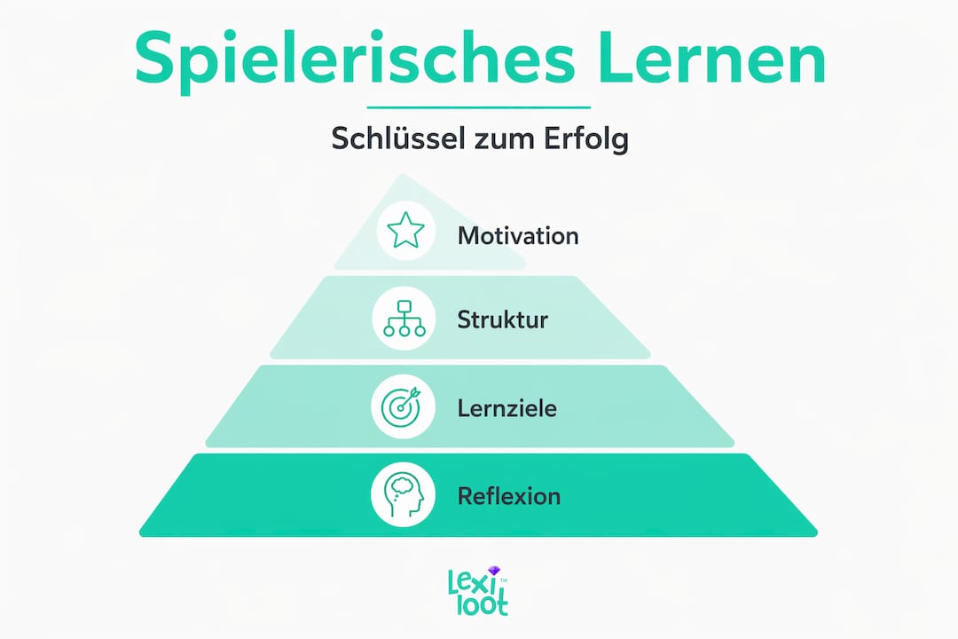 Grafische Übersicht: Die Stufen des spielerischen Lernens