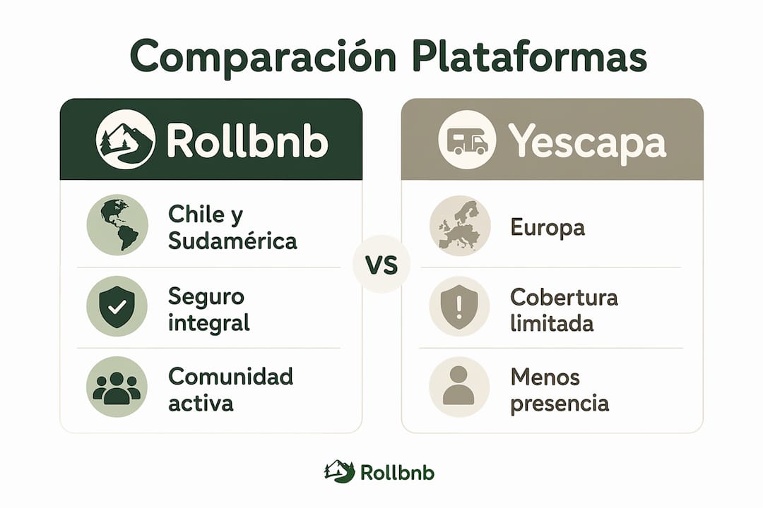 Comparativa visual de las principales plataformas para alquilar autocaravanas