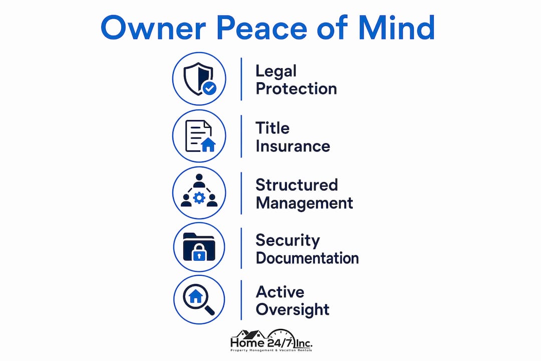 Infographic showing owner peace of mind steps