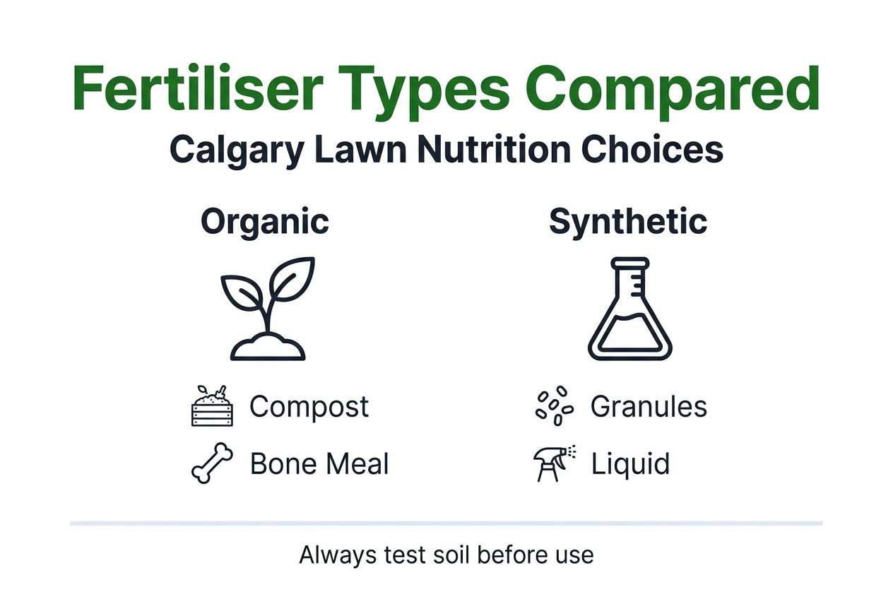 Infographic comparing organic and synthetic fertiliser types