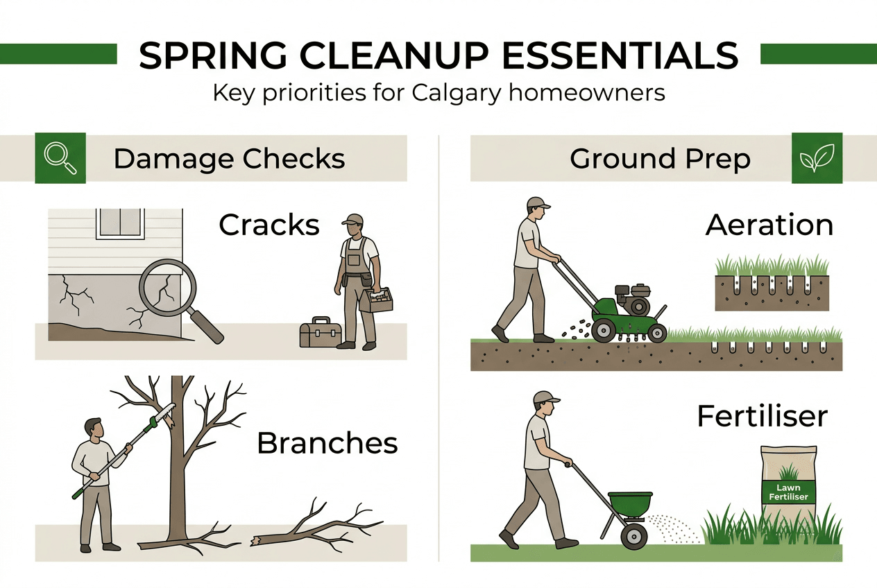 Infographic on Calgary spring cleanup essentials