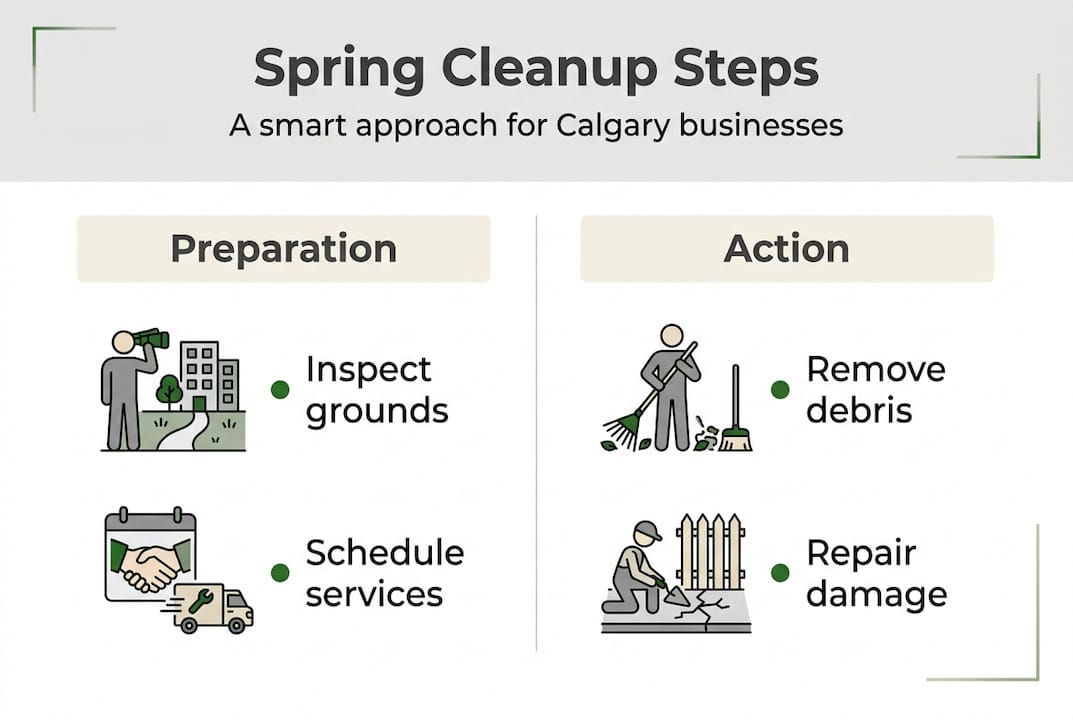 Infographic outlining spring cleanup steps