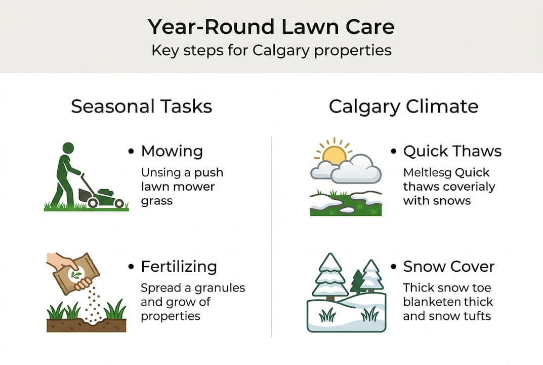 Infographic showing Calgary lawn care overview
