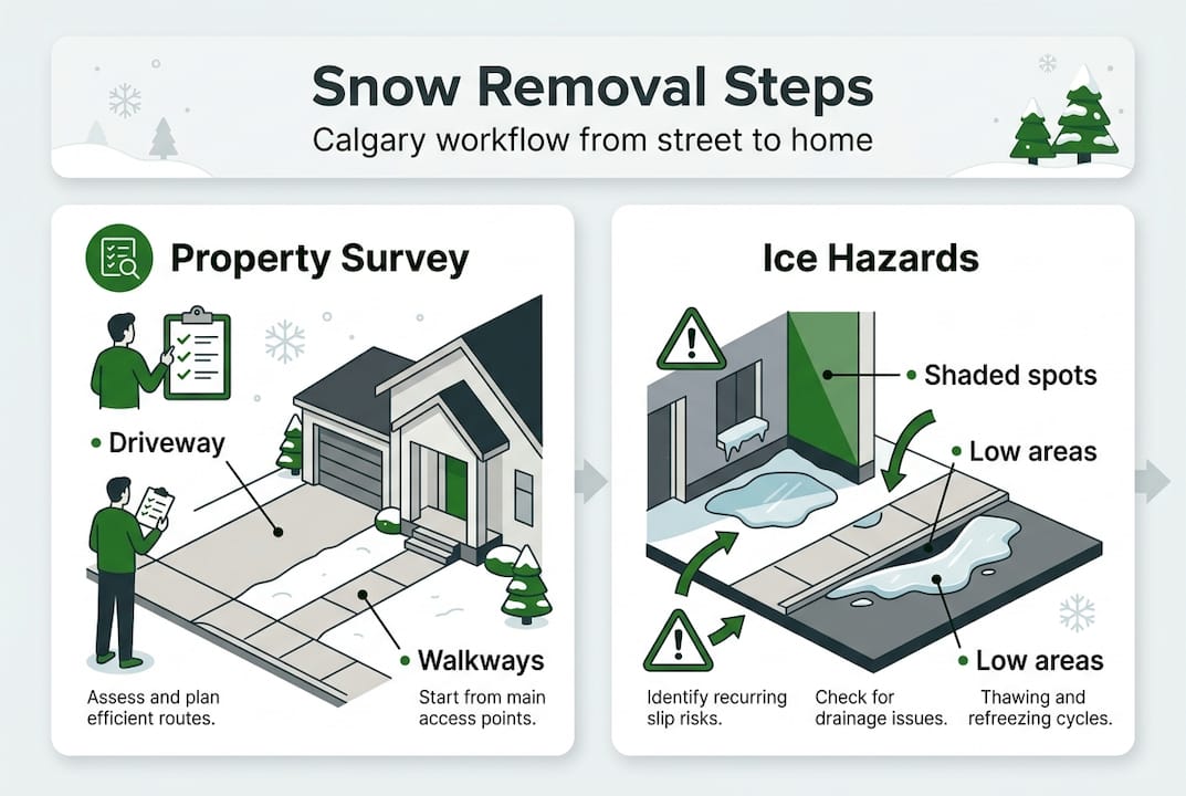 Infographic showing Calgary snow removal steps