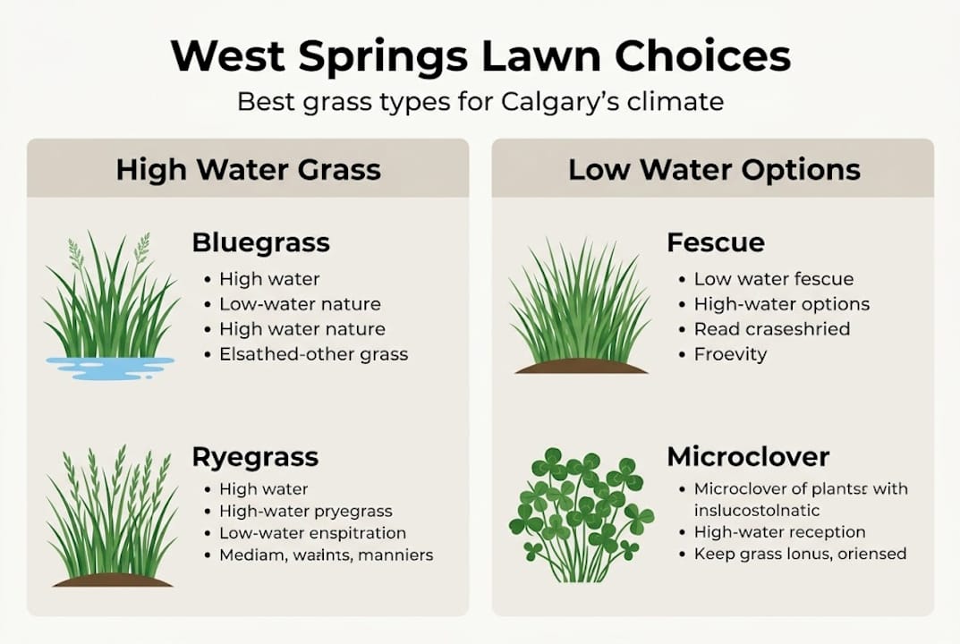 Infographic comparing Calgary grass and lawn alternatives