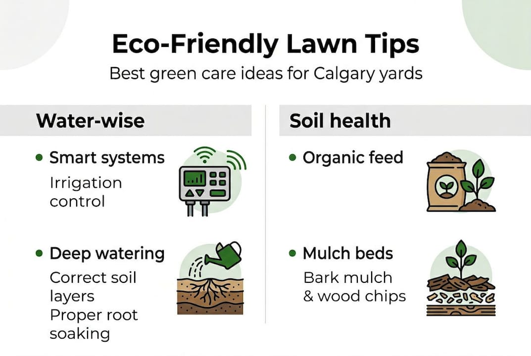 Infographic of eco-friendly lawn strategies
