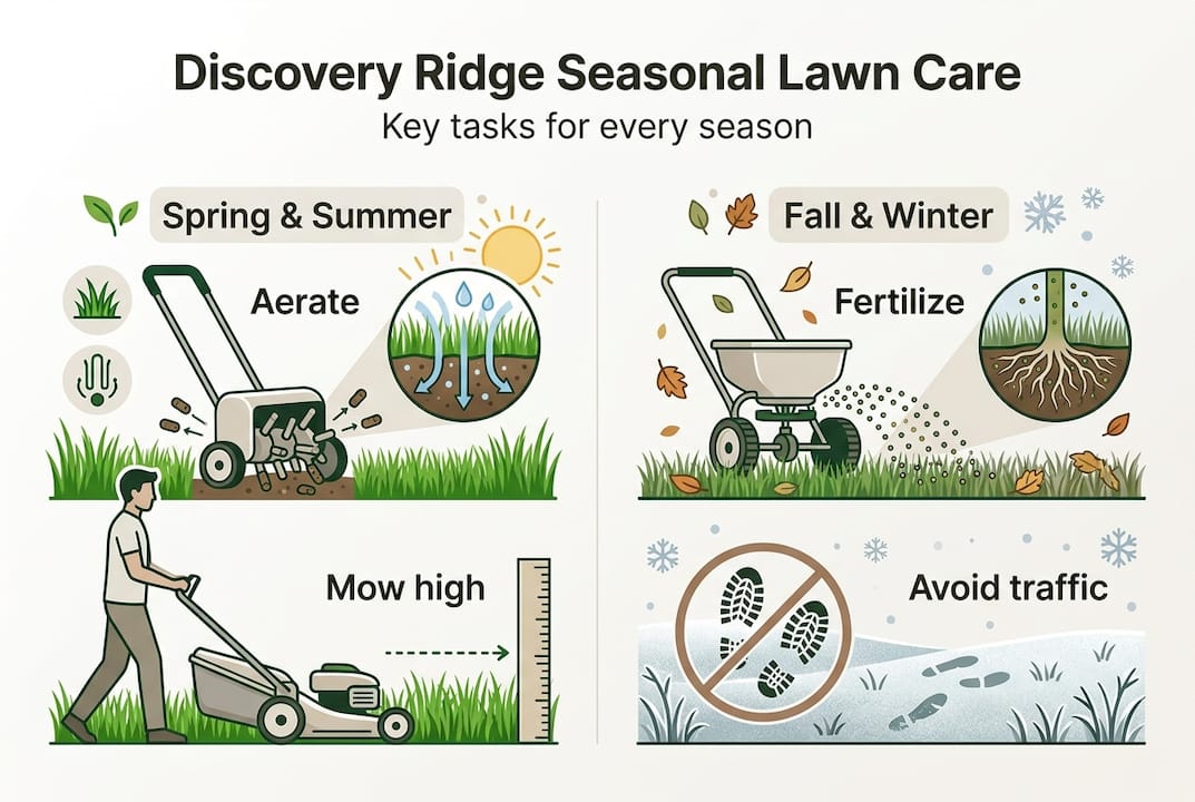 Infographic Discovery Ridge seasonal lawn care checklist