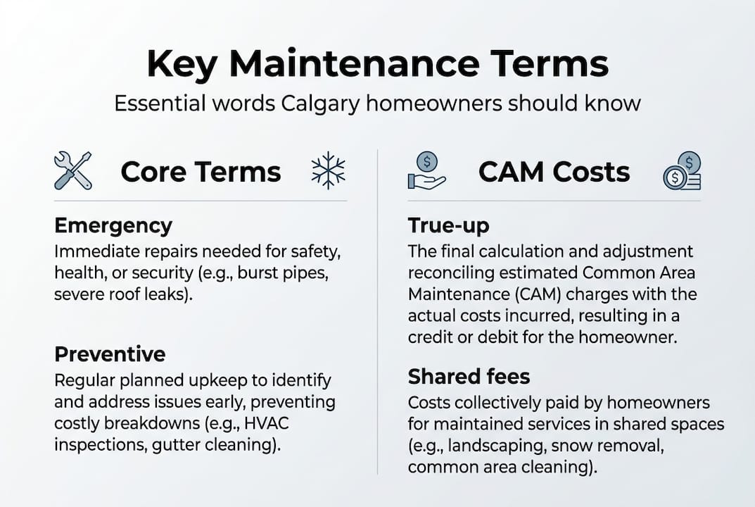 Infographic highlights main Calgary property maintenance terms