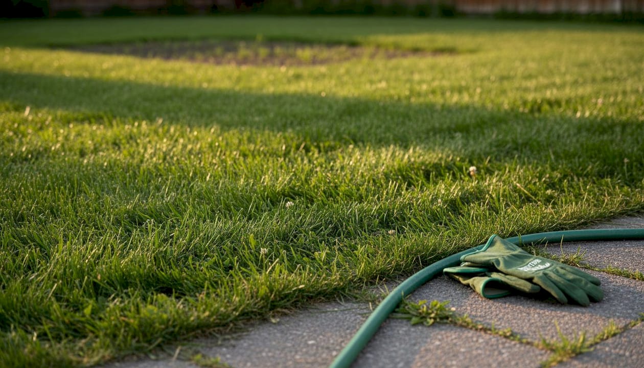 Dense healthy Calgary turf with few weeds