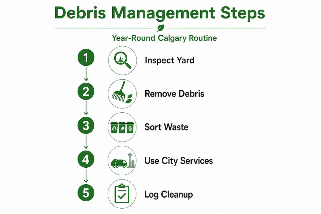 Infographic outlining debris management steps