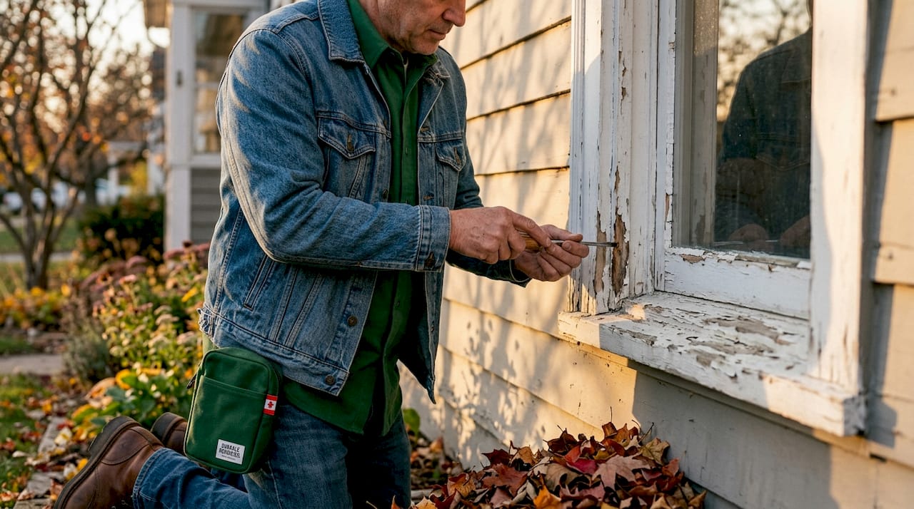Inspecting window frame for damage