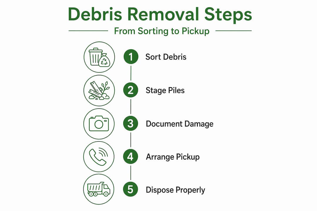 Infographic showing debris removal process steps