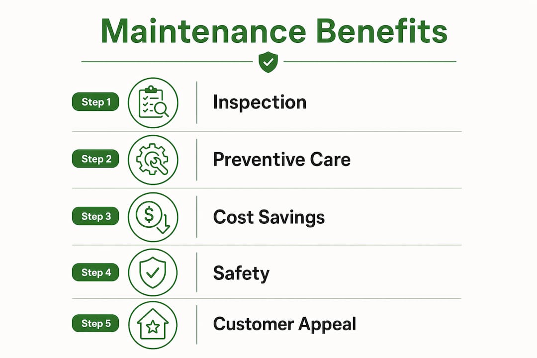 Infographic illustrating five key maintenance benefits