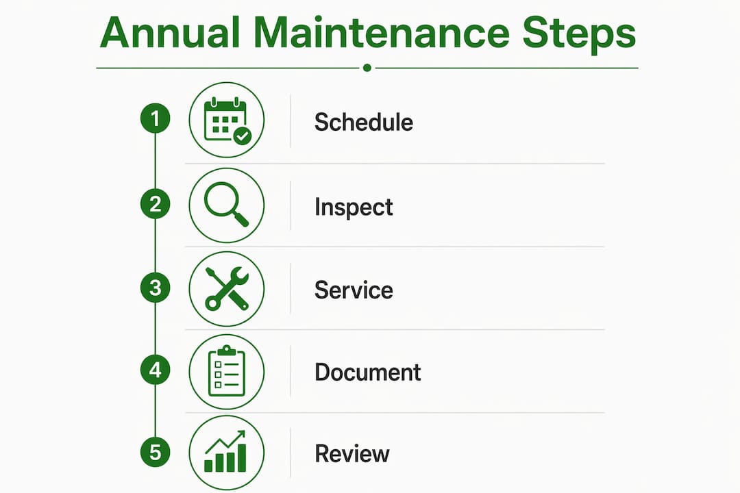 Infographic outlining five annual maintenance steps