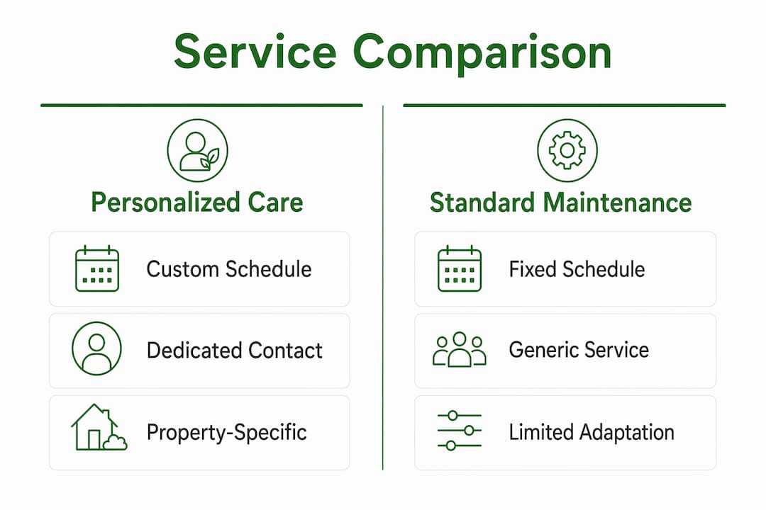 Infographic comparing personalized and standard property care