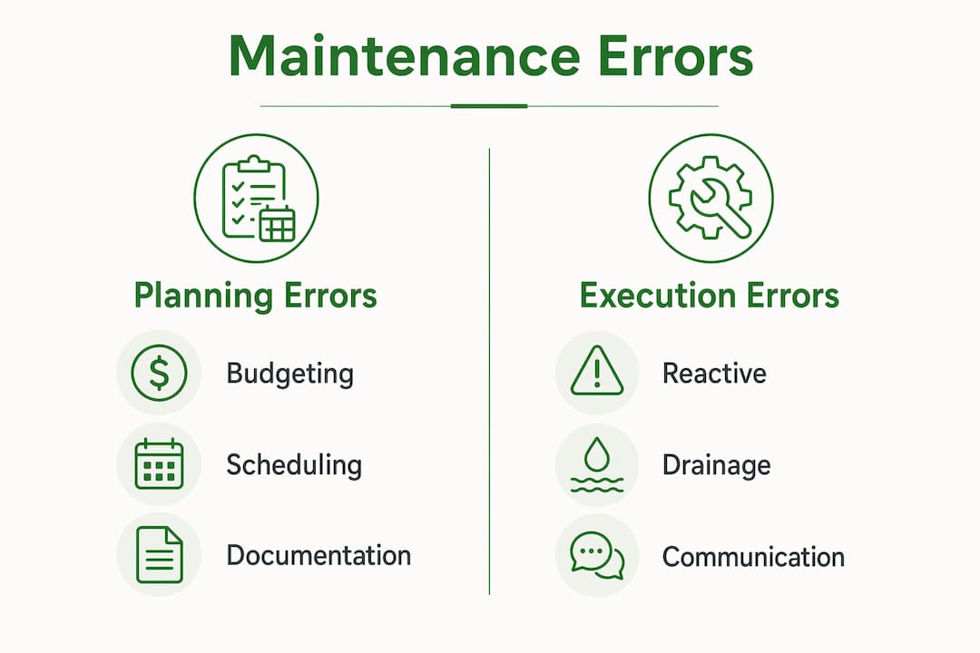 Infographic comparing property maintenance error types