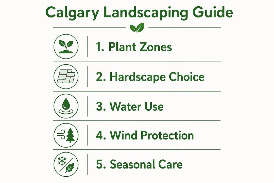 Infographic summarizing Calgary landscaping steps