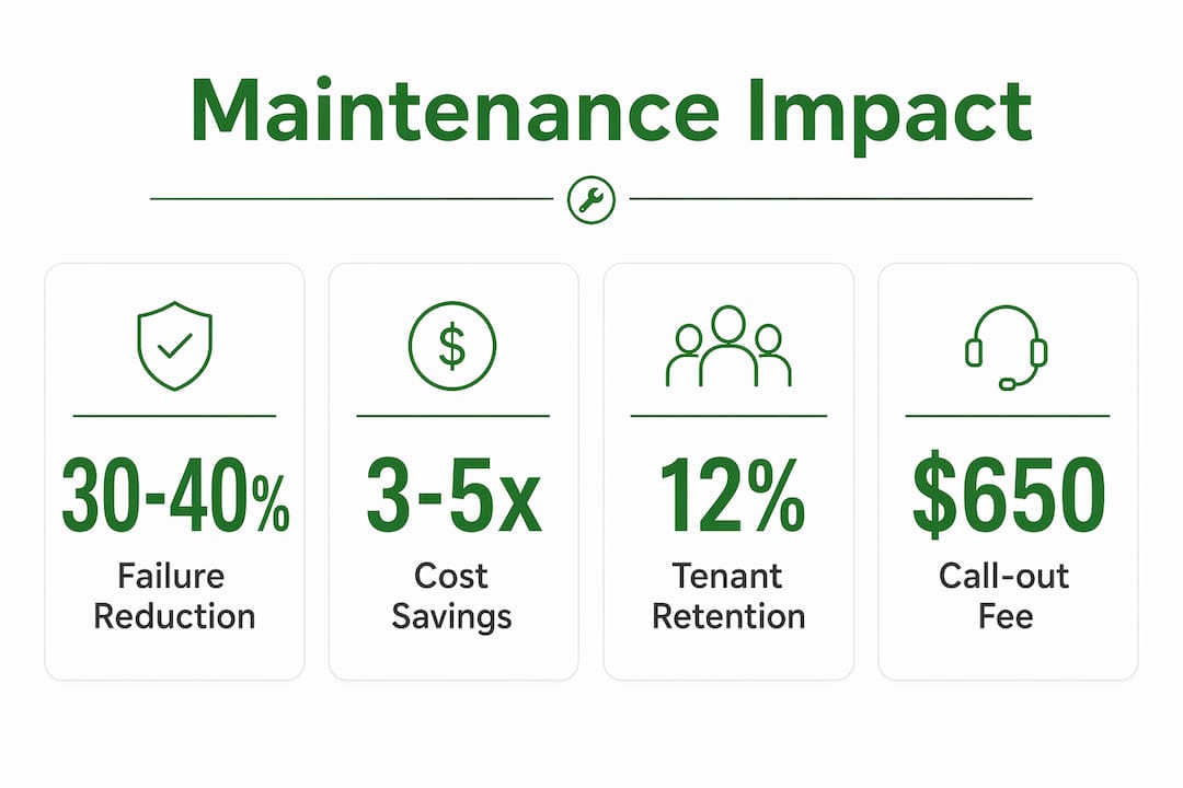 Infographic with key preventive maintenance statistics