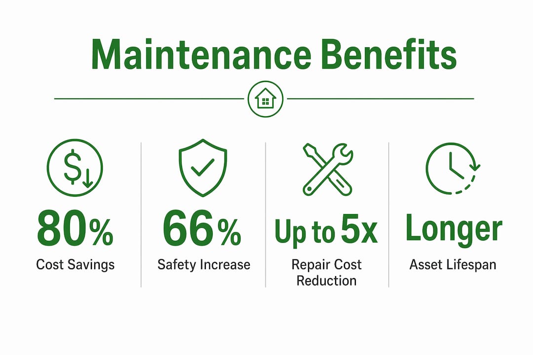 Infographic highlighting key benefits of routine property maintenance