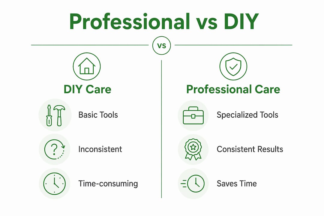 Infographic comparing professional and DIY bed maintenance