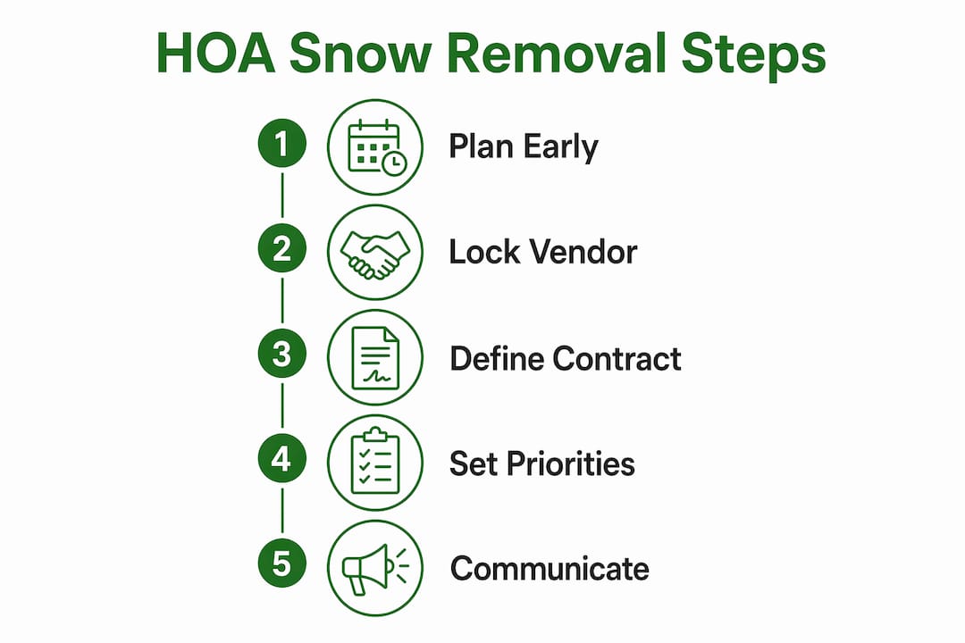 Infographic of HOA snow removal preparation steps