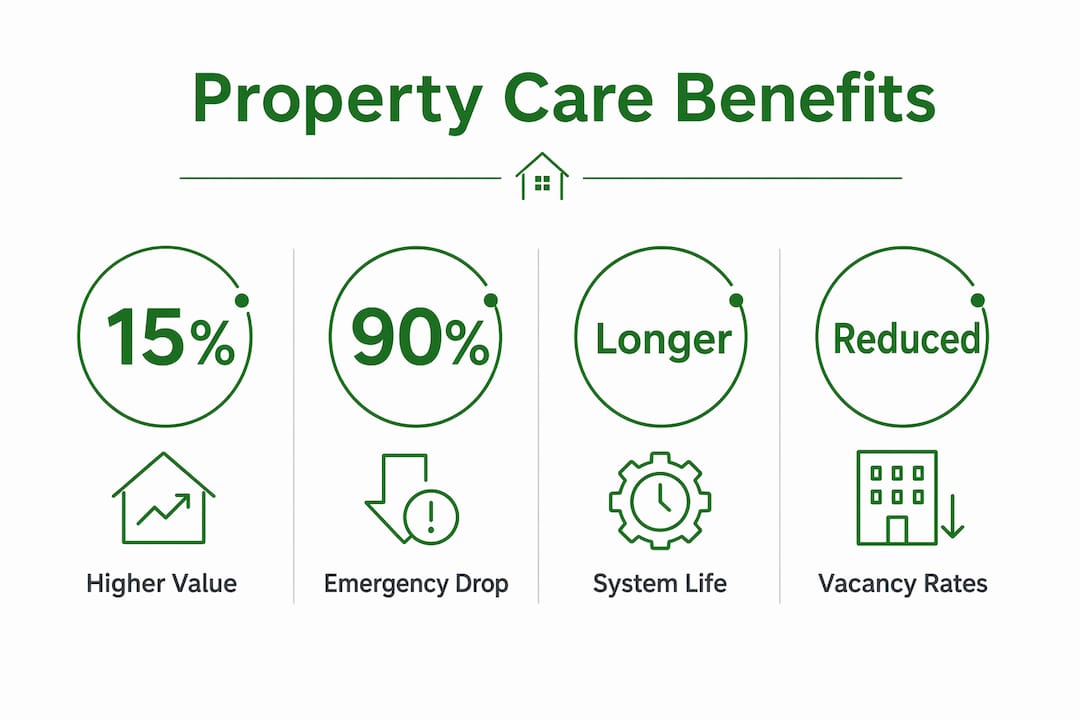 Infographic showing property care financial benefits