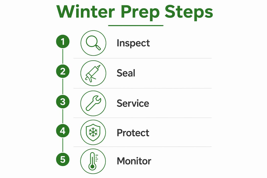 Infographic outlining five key winter preparation steps