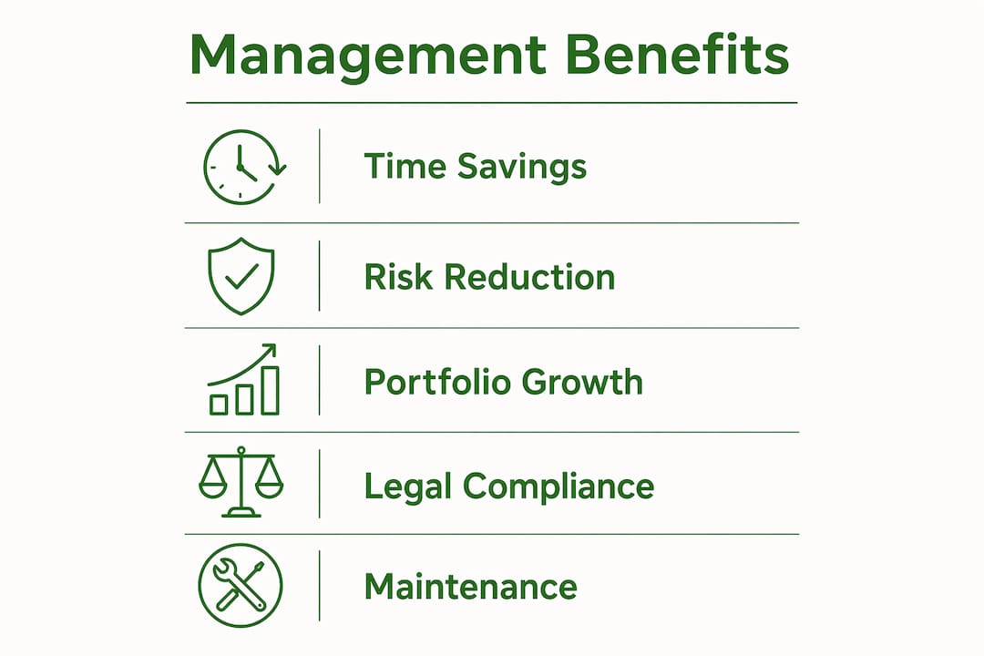 Infographic illustrating benefits of property management