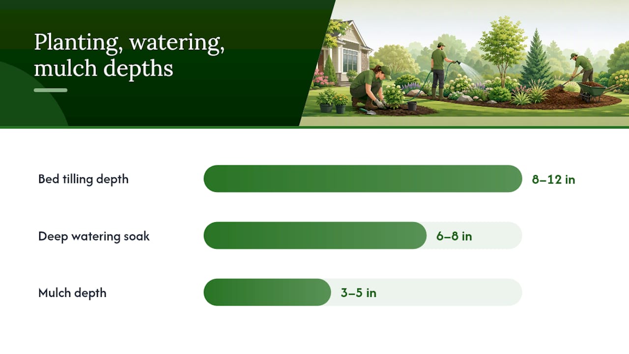 Diagram of watering depth and timing best practices