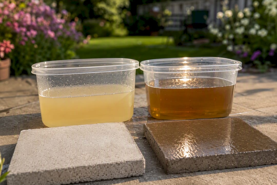 Comparing textures of two types of concrete sealers