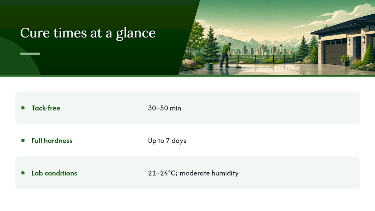Concrete sealer cure time comparison timeline