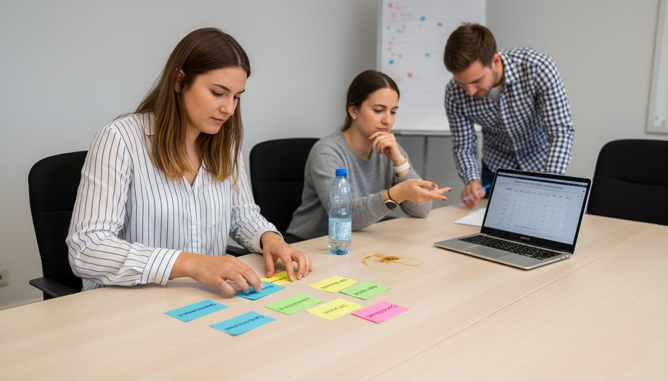 Der Teamleiter plant die einzelnen Schritte für die Durchführung eines Online-Events.