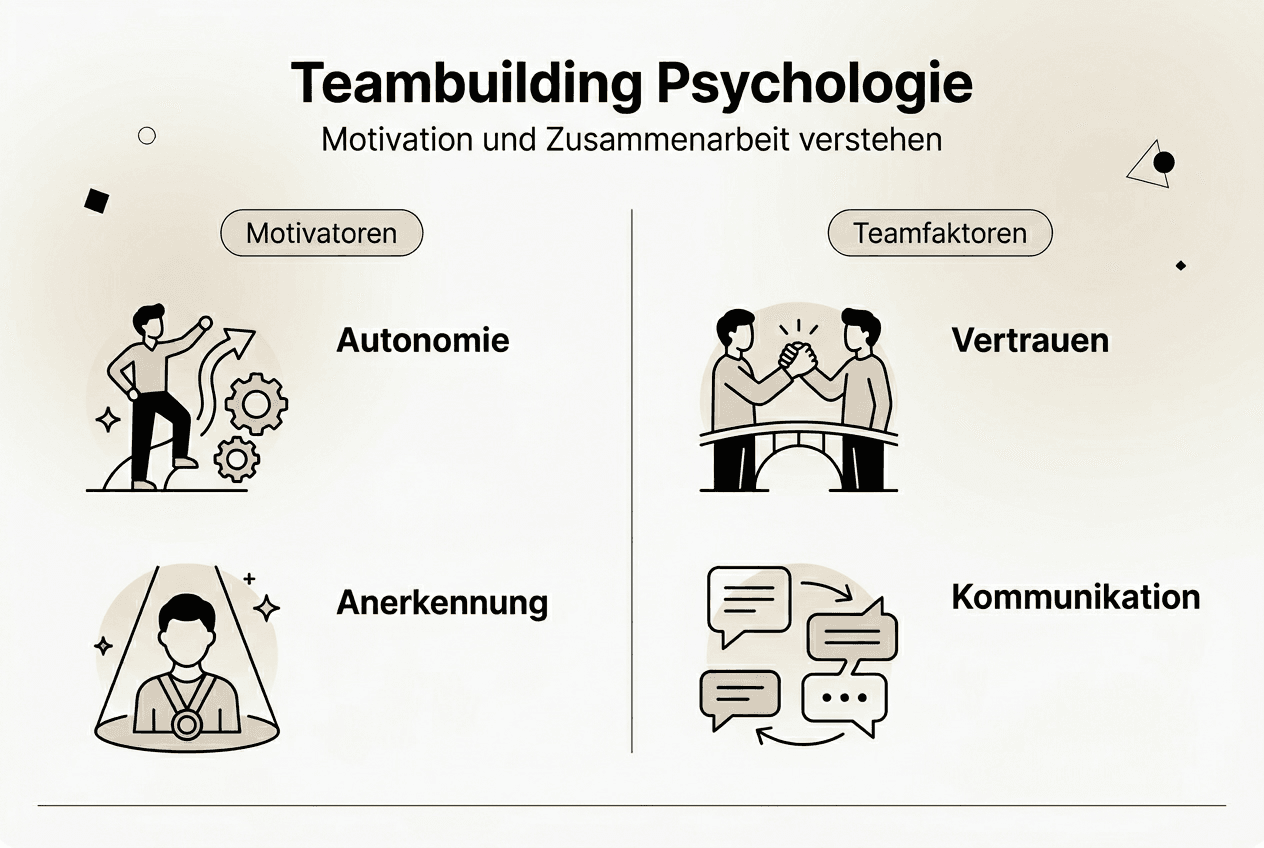 Motivationsfaktoren und Erfolgsbausteine für ein starkes Team – eine anschauliche Infografik