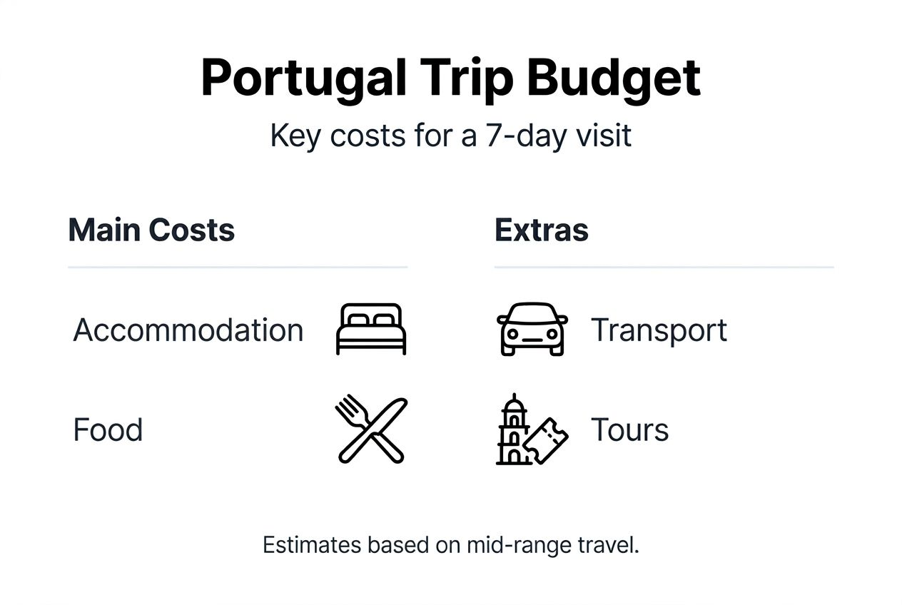 Infographic summarizing Portugal vacation budget