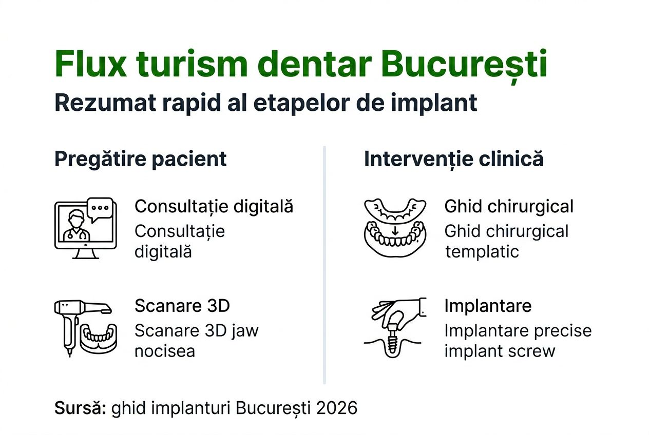 Infografic: pașii esențiali în turismul dentar pentru implanturi