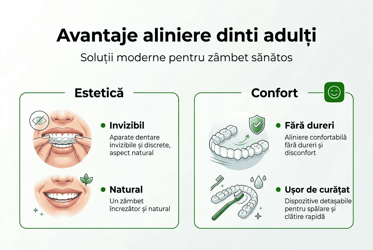 Infografic: Beneficiile îndreptării dinților la adulți