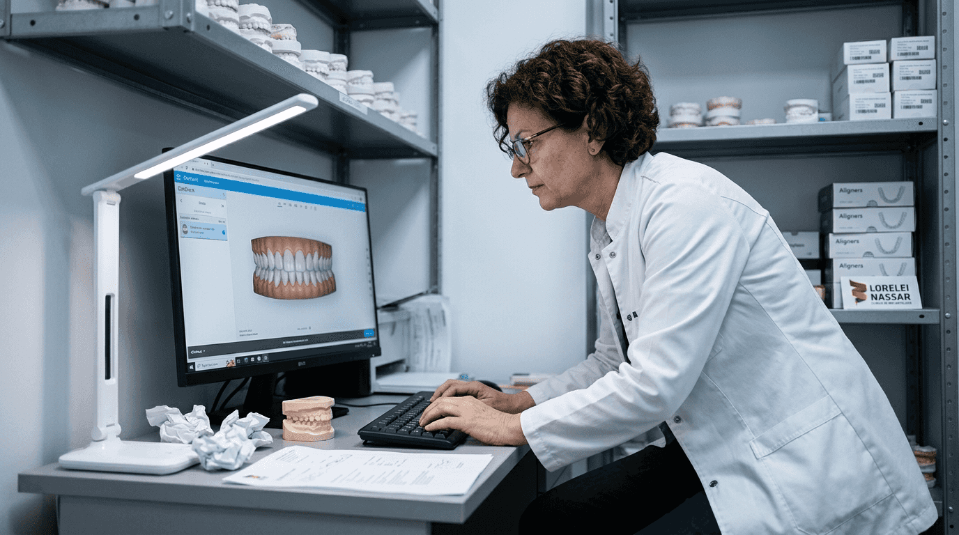 Ortodontul stabilește planul de tratament folosind tehnologia digitală ClinCheck.