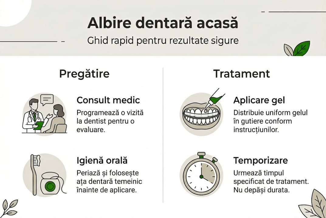 Infografic: cum să îți albești dinții acasă, pas cu pas