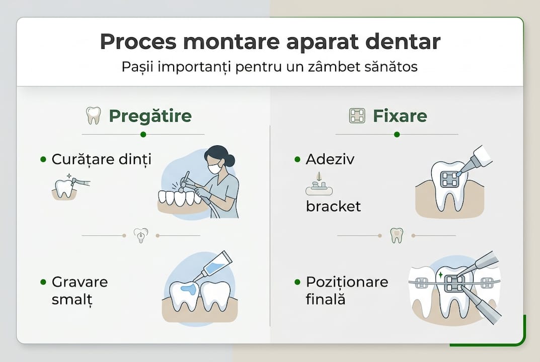 Ghid ilustrat: etapele aplicării aparatului dentar