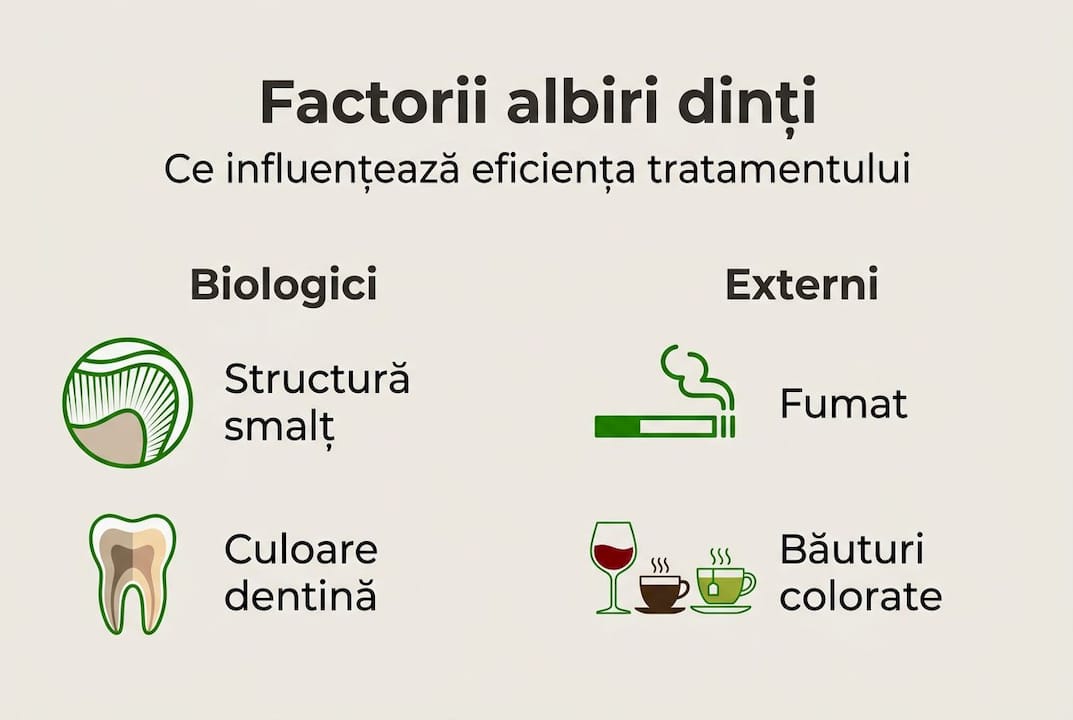 Infografic: Ce factori influențează albirea dinților