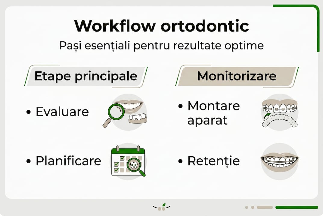 Infografic: pașii esențiali în procesul ortodontic