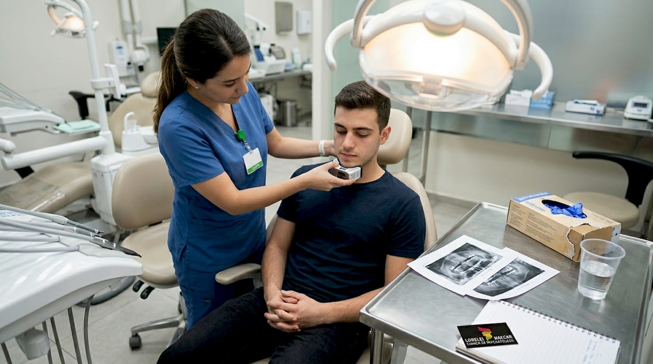 Pacient programat pentru tomografie dentară 3D (CBCT) în vederea inserării unui implant