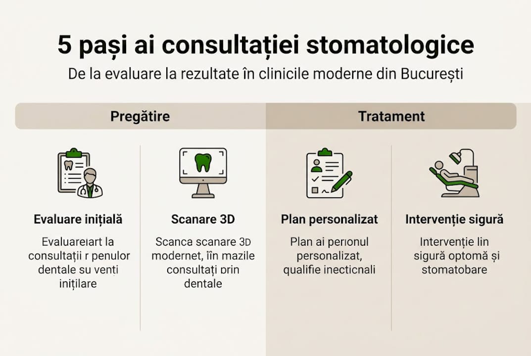 Infografic: etapele unei consultații stomatologice