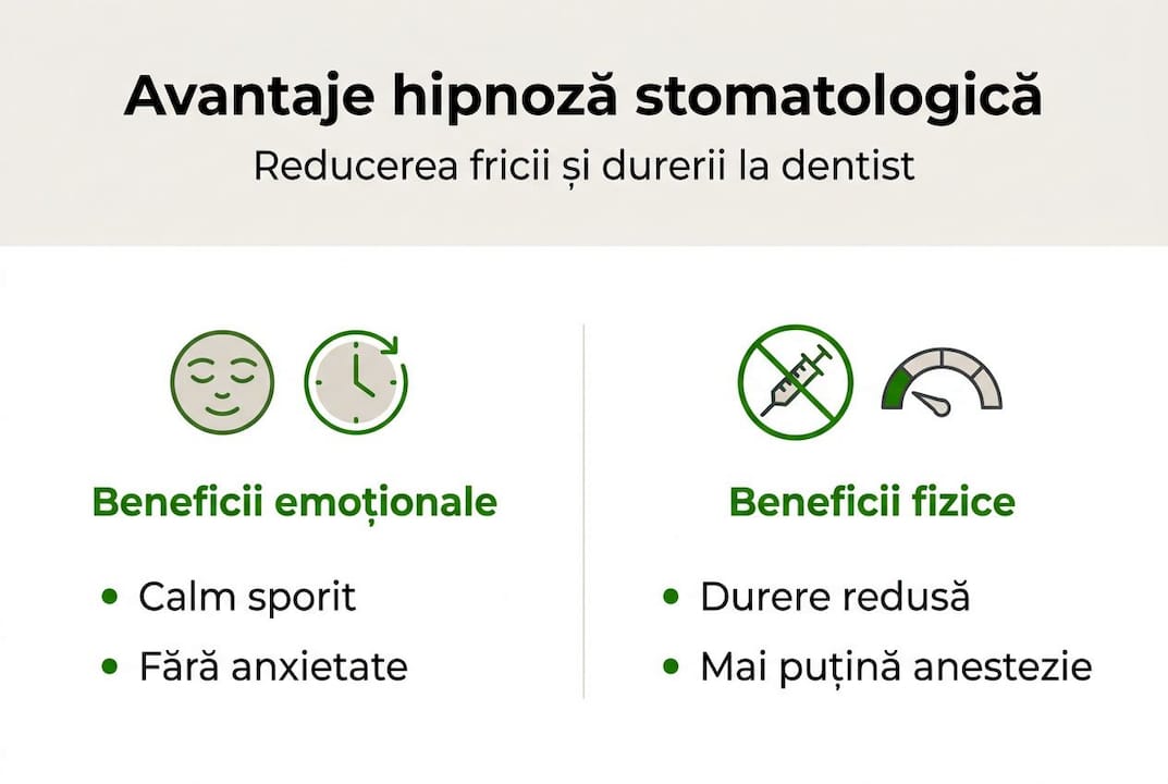 Infografic: Cum te ajută hipnoza să scapi de frica și durerea de la dentist