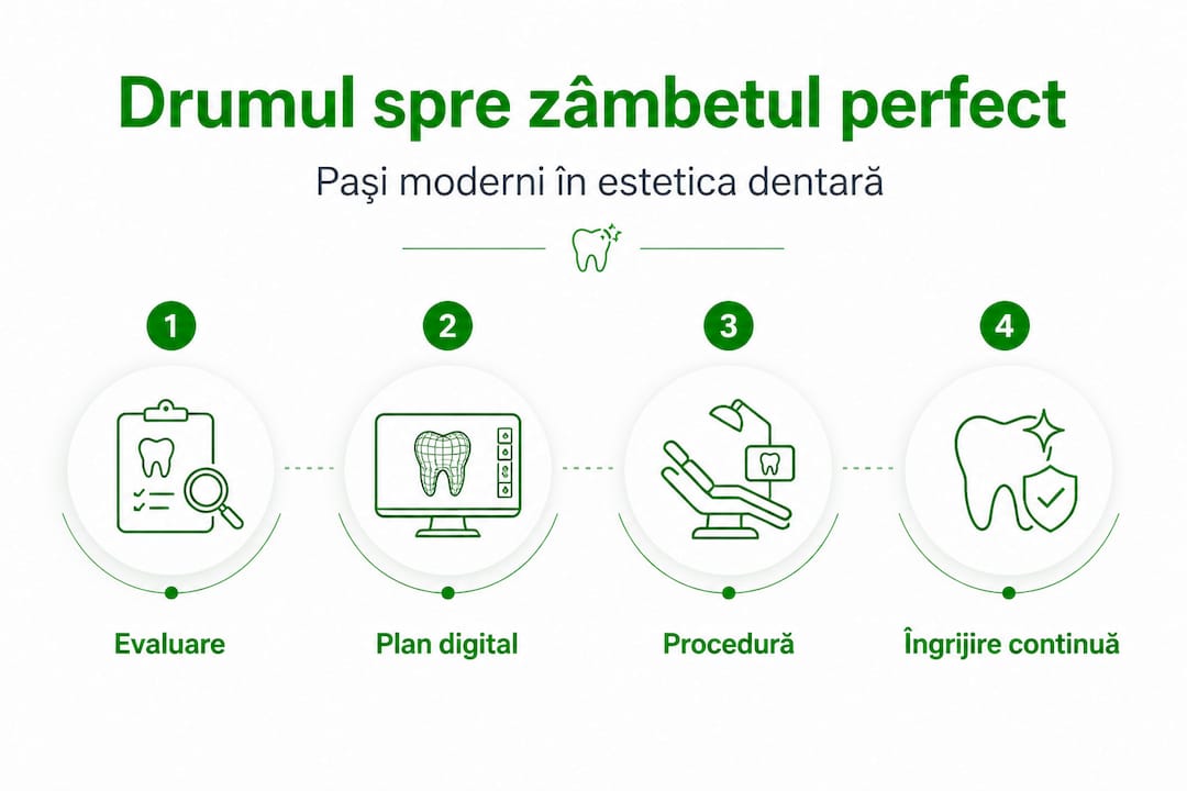 Infografic: etapele unui tratament estetic dentar modern